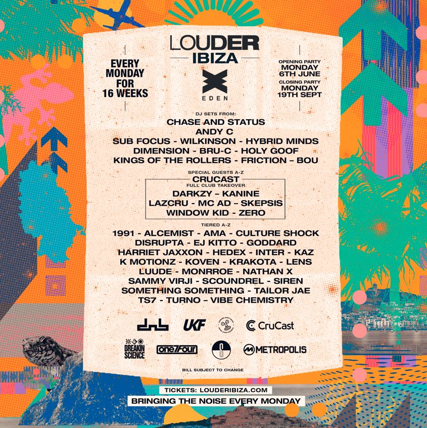 [06/06 - 19/09/ 2022] Louder Ibiza announces 16 week residency at Eden